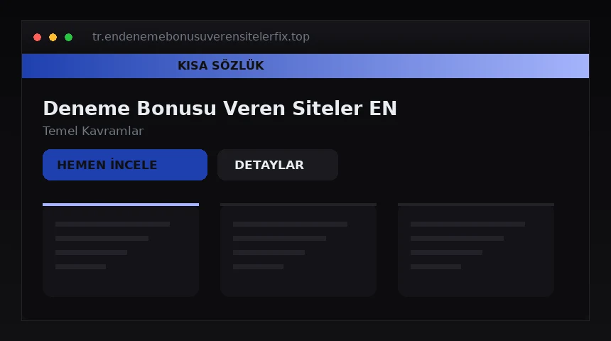 Deneme Bonusu Veren Siteler sözlük arayüzü